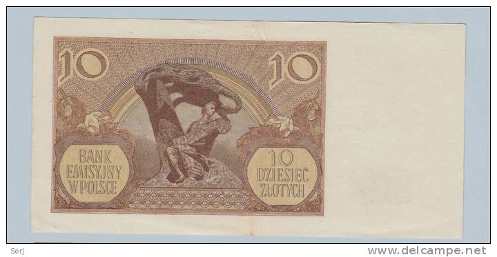 Poland 10 Zlotych 1940 AXF CRISP Banknote Pick 94 - Poland