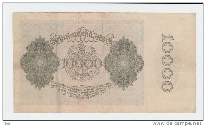 Germany 10000 Mark 1922 (180x100) AXF P 72 - 10.000 Mark