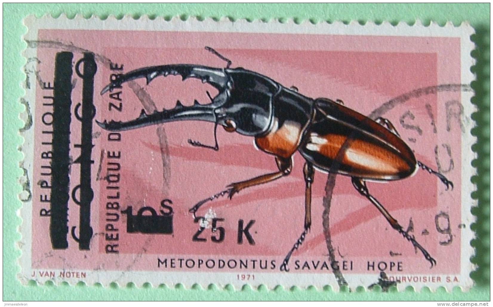 Zaire 1977 Beetle Overprinted - Usados