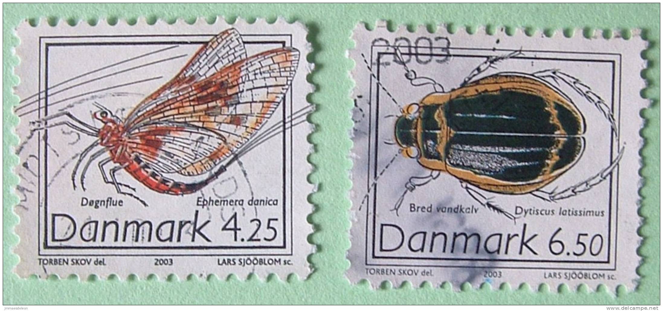 Denmark 2003 Aquatic Insects Mayfly Beetle - Lettres & Documents