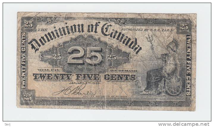 CANADA 25 Cents 1900 P 9b 9 B - Canada