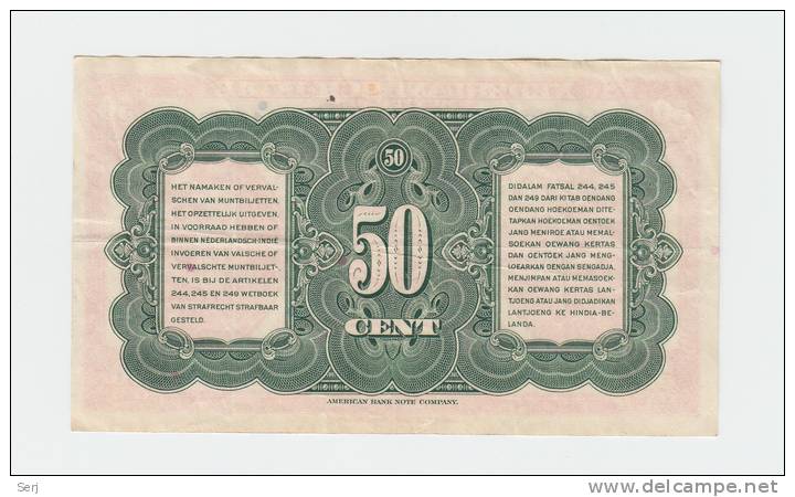 Netherlands-Indies 50 Cents 1943 VF+ P 110a 110 A - Dutch East Indies