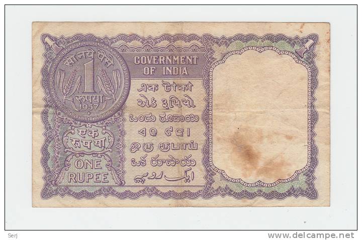 INDIA 1 RUPEE ND 1957 VF P 75a Letter A - Indien