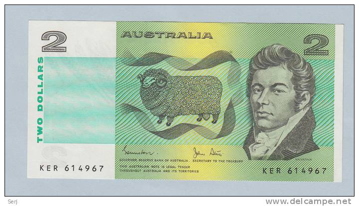 Australia 2 Dollar 1983 AUNC CRISP Banknote P 43d 43 D - 1974-94 Australia Reserve Bank (papier)