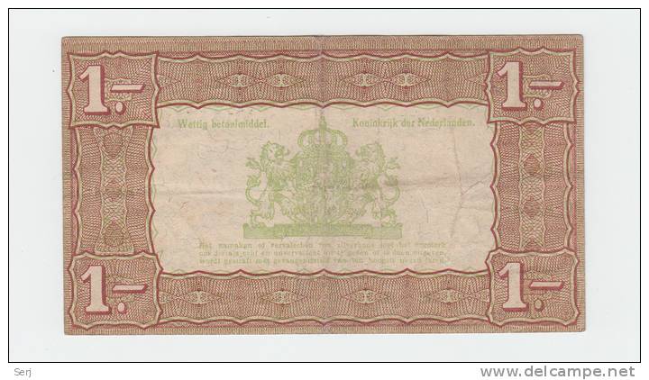 Netherlands 1 Gulden Zilverbon 1938 VF++ CRISP Banknote - 1 Florín Holandés (gulden)