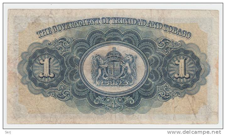 Trinidad & Tobago1 Dollar 1942 VF CRISP Banknote P 5c 5 C - Trinidad & Tobago