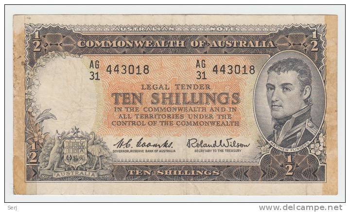 Australia 10 Shillings 1961-65 VF RARE Banknote P 33 - 1960-65 Reserve Bank Of Australia