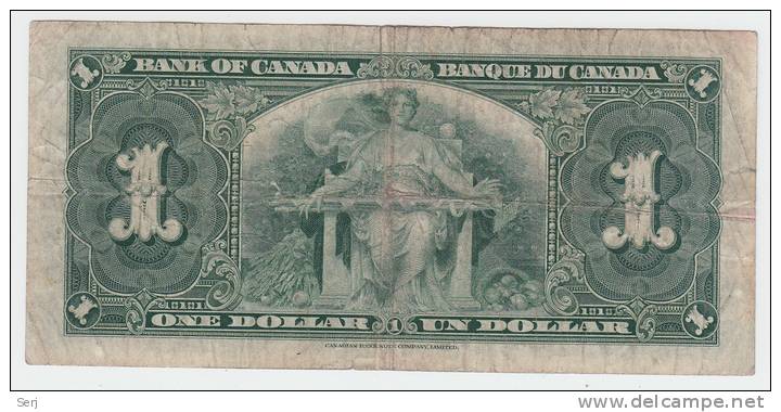 Canada 1 Dollar 1937 Gordon-Towers AVF P 58d 58 D - Canada