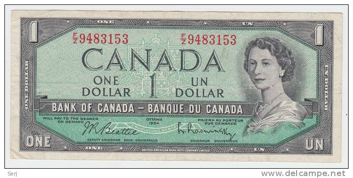 Canada 1 Dollar 1954 QEII VF P 74b 74 B - Kanada
