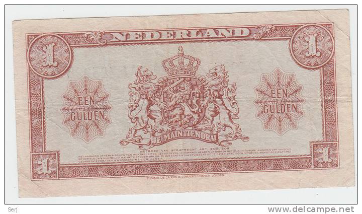 Netherlands 1 Gulden 1945 VF P 70 - 1 Gulde