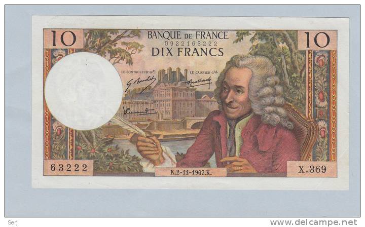 France 10 Francs 1967 AXF P 147c 147 C - 10 F 1963-1973 ''Voltaire''