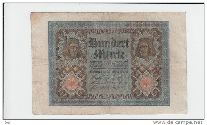 GERMANY 100 MARK 1920 ""G" - 100 Mark