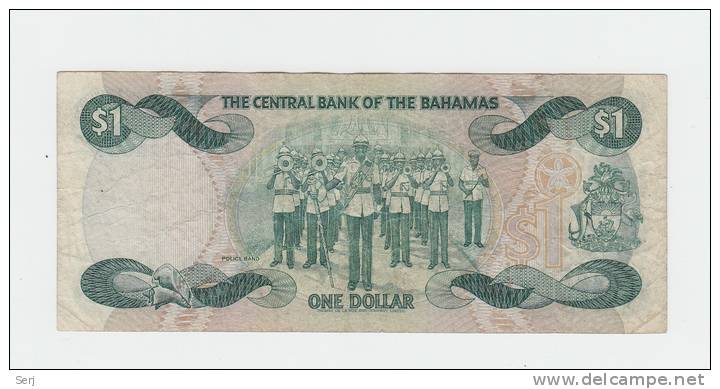 BAHAMAS 1 Dollar L 1974 ( 1984 ) ""F+"" P 43a 43 A - Bahamas