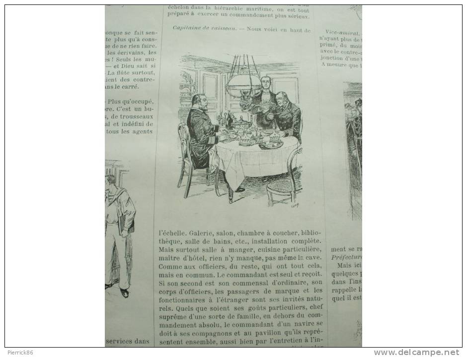 1890 CONSEIL SUPERIEUR DE  LA MARINE OFFICIERS CINQ MATS  LA "FRANCE" LES CHATS INDUSTRIE DE LA RECLAME THEATRE LYRIQUE