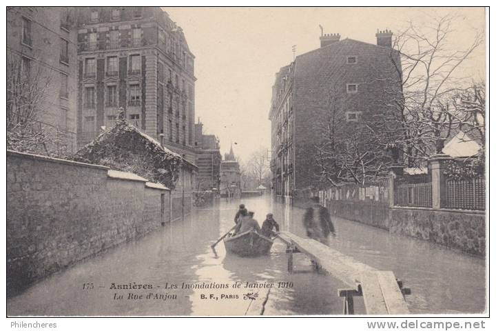 CPA - France - Inondations De 1910 - Asnieres Sur Seine - La Rue D'anjou - Asnieres Sur Seine