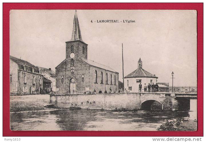 Lamorteau.- L´Eglise. Animée, En Bon état. Voir Les 2 Scans. - Rouvroy