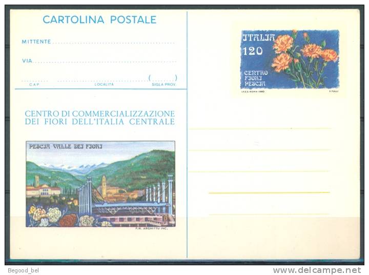 ITALIA - 1980 - CARTOLINA POSTALE CENTRO DI COMMERCIALIZZAZIONE DEI FIORI DELL´ITALIA CENTRALE  Lot 3744 - Entiers Postaux