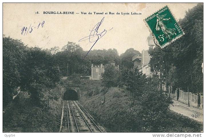 Cpa 1912  Bourg La Reine  Vue Du Tunnel  Et Rue Du Lyçée - Bourg La Reine