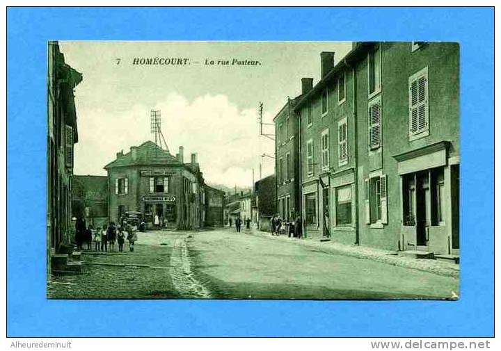 HOMECOURT"la Rue Pasteur"grands économats Français"succursale N°75"carte Postale Ancienne Animée"groupe D'enfants - Homecourt