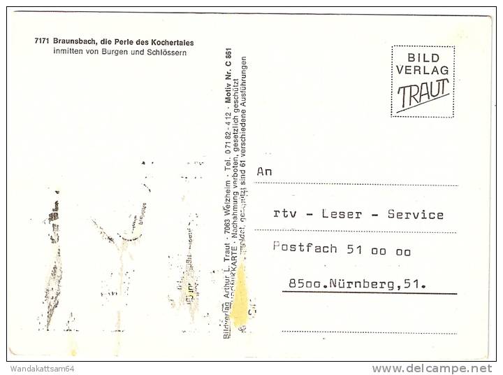 AK 861 7171 Braunsbach, Die Perle Des Kochertales Inmitten Von Burgen Und Schlössern Teilansicht Mit Wappen Und Chronik - Schwaebisch Hall