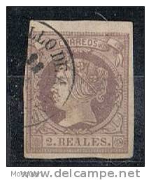 Sello 2 Reales 1860 Isabel II, Fechador CAMPILLO DE ARENAS (Jaen) Num 56 º - Used Stamps