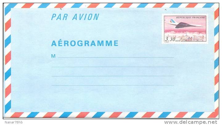 (d) Aérogramme Concorde Survolant Paris - Aérogrammes