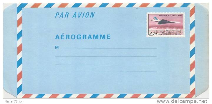 (d) Aérogramme Concorde Survolant Paris - Aerogramme