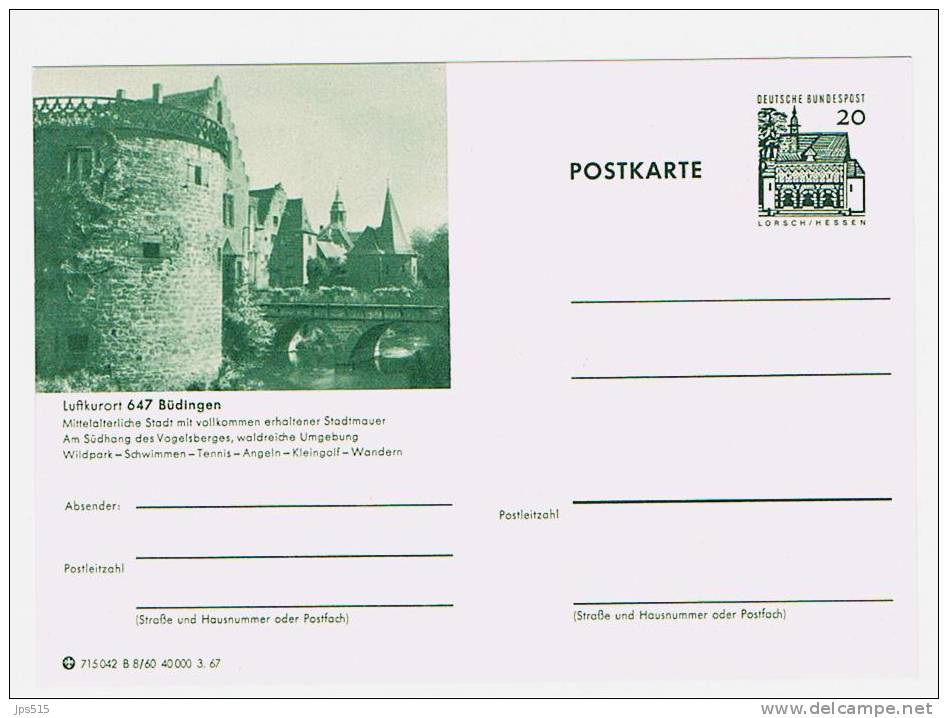 TENNIS - Germany Postal Stationery Entier Postal Ganzache - Pwst B 8/60 - Tenis
