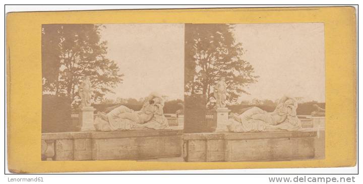 PHOTO STEREO ANCIENNE ARIANE ABANDONNEE STATUE MARBRE - Photos Stéréoscopiques