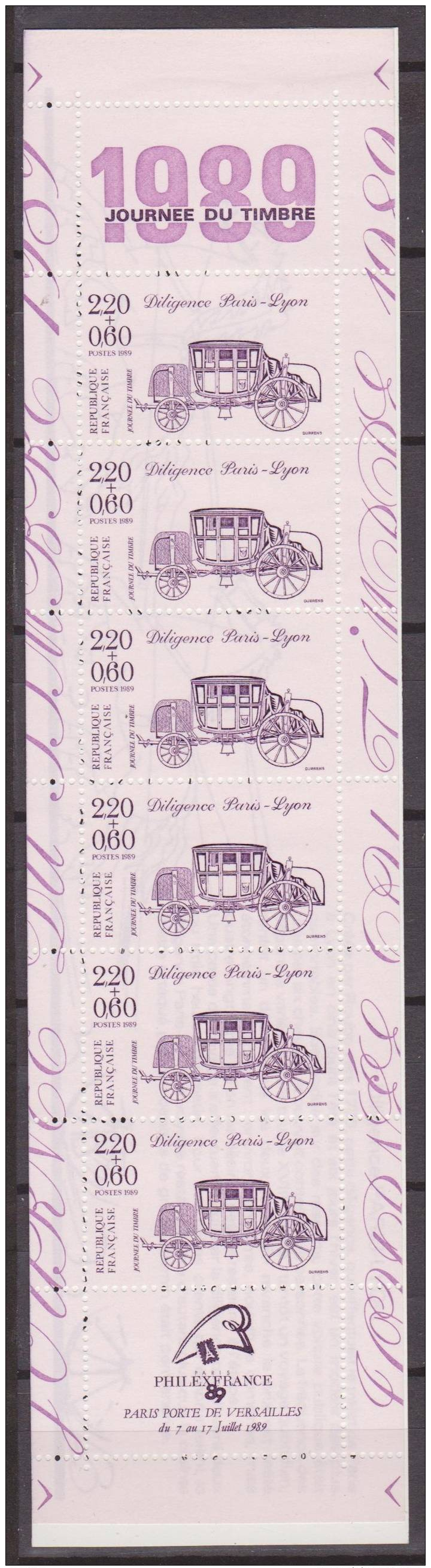France, 1989, Stamp Day, MH 16, Not Folded, ***, MNH - Journée Du Timbre