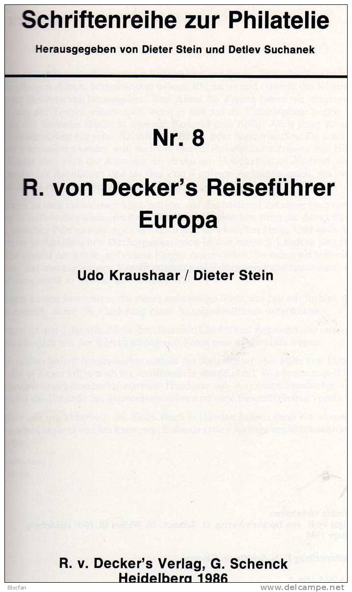 Deckers Philatelischer Reiseführer 1986 Antiquarisch 20€ Europa Für Briefmarken-Sammler All Information Of The Old World - Altri & Non Classificati