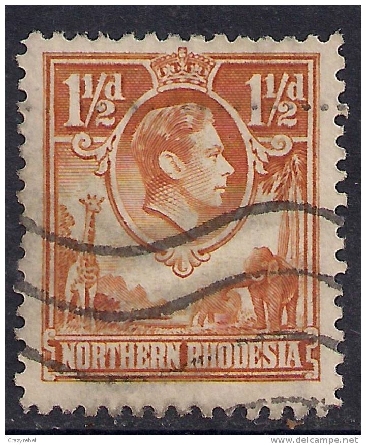 NORTHERN RHODESIA 1941 KGV1 1 1/2d BROWN USED SG 30 (117) - Rhodésie Du Nord (...-1963)