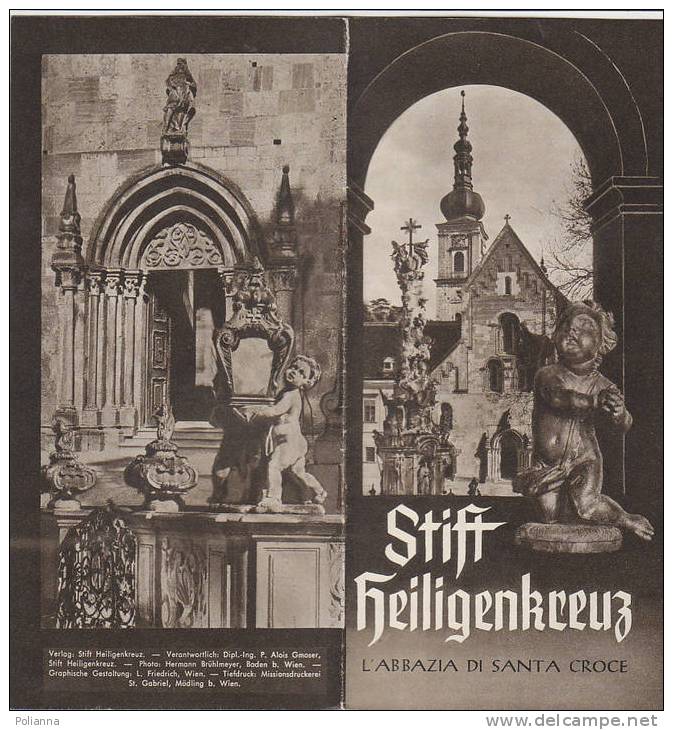 B0478 - Brochure Turistica - AUSTRIA - VIENNA - ABBAZIA HEILIGENKREUZ S.CROCE Anni '50 - Carte Topografiche