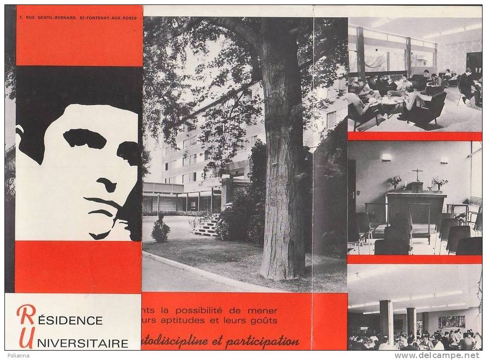 B0487 - Brochure Turistica - FRANCIA - FONTENAY-AUX-ROSES - RESIDENCE UNIVERSITAIRE LANTERI Anni '60 - Mapas Topográficas