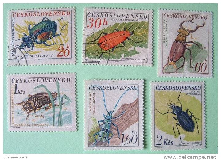 Czechoslovakia 1962 Beetles Insects - Mint No Gum And Used - 4 Highest Value Mint No Gum - Unused Stamps