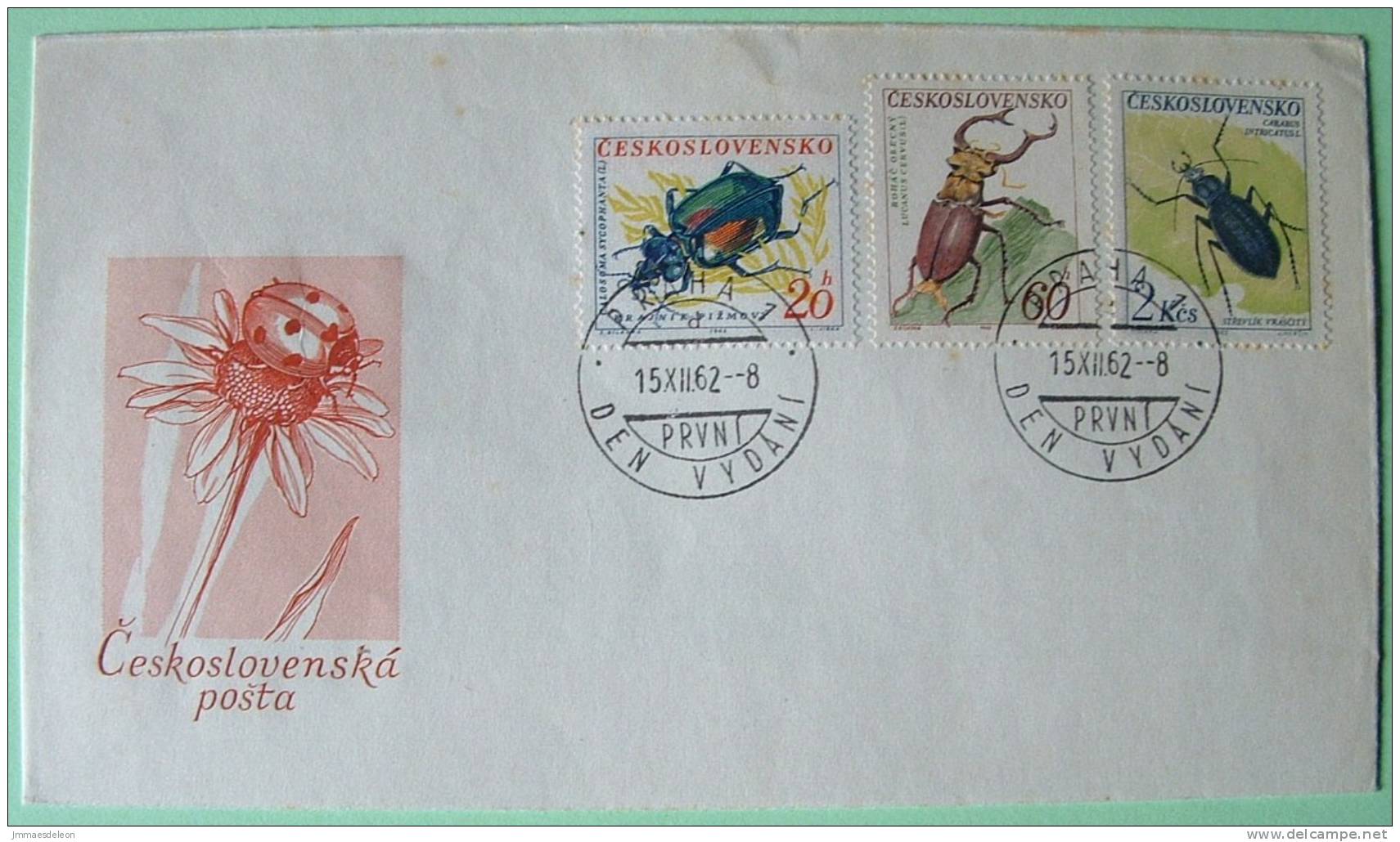 Czechoslovakia 1962 Beetles Insects FDC - Covers & Documents