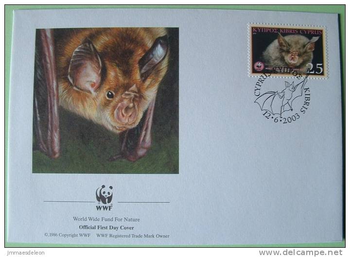 Cyprus 2003 Bats - FDC - Lettres & Documents