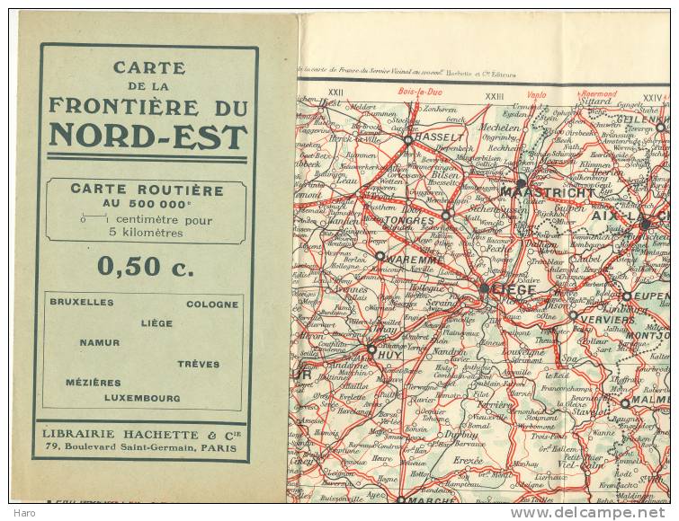 Carte De La Frontière Nord-Est - Edition Française (sf46) - Carte Stradali