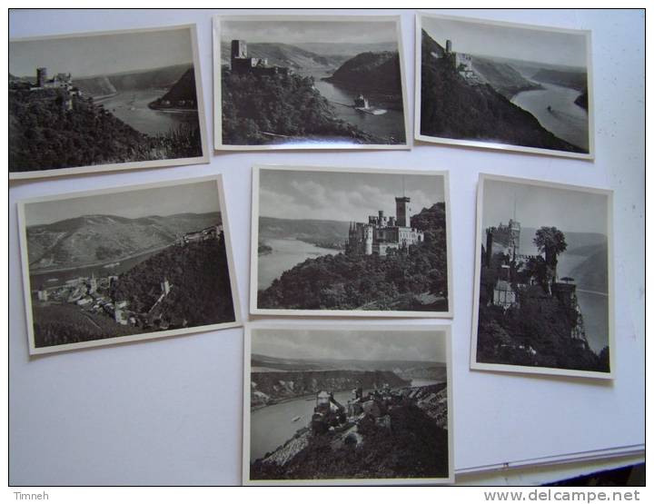 12 Cartes-photographies-VOYAGE SUR LE RHIN-de Rüdelsheim à COBLENCE-Braubach M.Marksburg- Château Denkmal Loreley - - Sammlungen & Sammellose