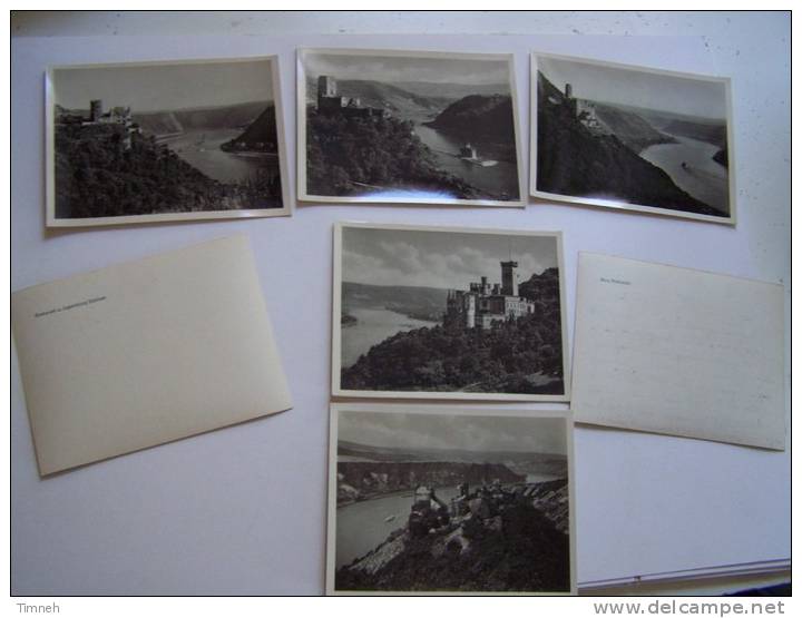 12 Cartes-photographies-VOYAGE SUR LE RHIN-de Rüdelsheim à COBLENCE-Braubach M.Marksburg- Château Denkmal Loreley - - Sammlungen & Sammellose