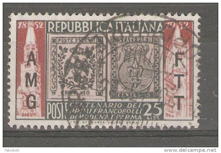 Trieste A  1952  Sassone N.147 - Cent.Flli Modena E Parma L. 25 Rosso Bruno  Usati  Used - Usati