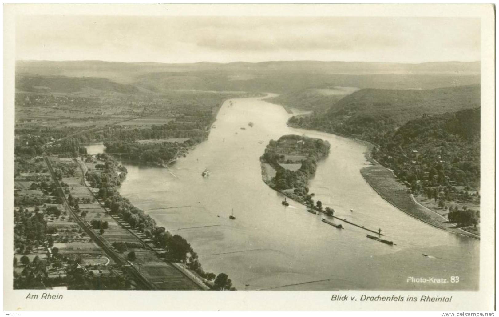 Germany – Am Rhein – Blick V, Drachenfels Ins Rheintal Unused Real Photo Postcard [P4594] - Drachenfels