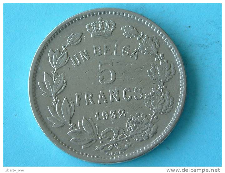 1932 FR - UN BELGA / Morin 386a ( For Grade, Please See Photo ) !! - 5 Francs & 1 Belga