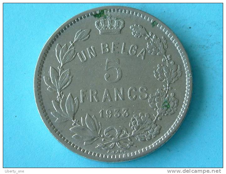 1933 FR - UN BELGA / Morin 388a ( For Grade, Please See Photo ) !! - 5 Frank & 1 Belga