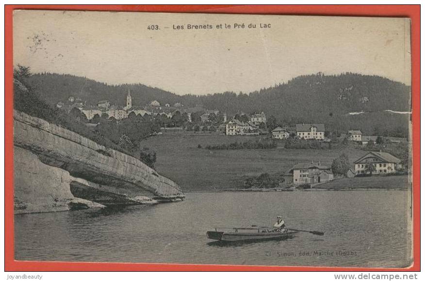 H289 , Les Brenets Et Le Pré Du Lac , 403 , Circulée  1921 ,  Petite Fente Et Pli Non Visible - Les Brenets