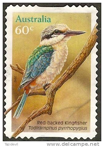 AUSTRALIA - DIECUT - USED 2010 60c Kingfishers - Red-Backed Kingfisher - Bird - Used Stamps