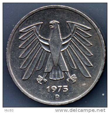 Allemagne 5 Marks 1975 D Ttb - 5 Mark