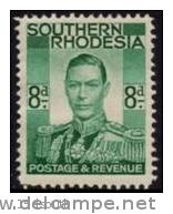 Southern Rhodesia - 1937 KGVI 8d MH* - Rodesia Del Sur (...-1964)