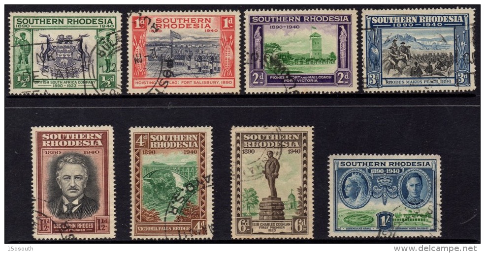 Southern Rhodesia - 1940 BSAC Golden Jubilee Set (o) # SG 53-70 - Rhodésie Du Sud (...-1964)