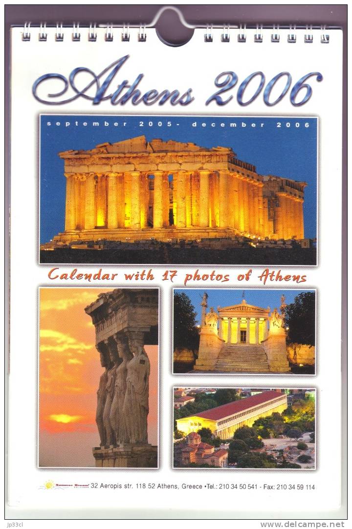 Grèce - Athènes - Calendrier 2005/2006  Avec 17 Photos De La Ville (Acropole Caryatides) - Tamaño Grande : 2001-...